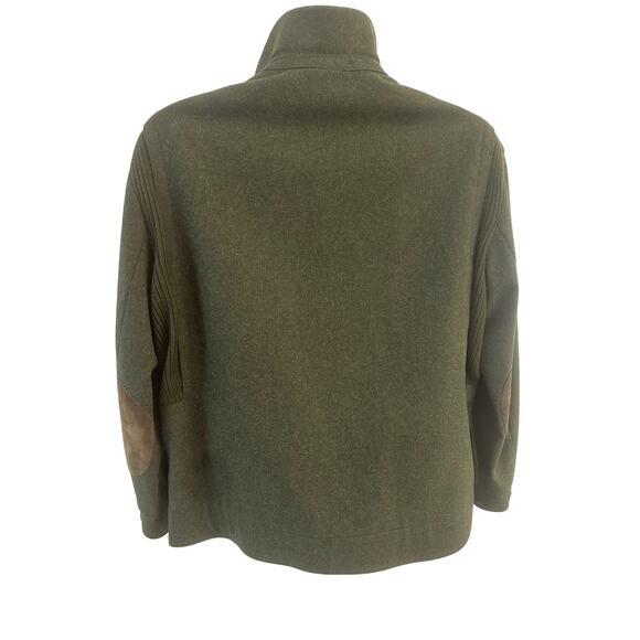 Weyrer Austria 'Ravit Modell' Wool Military Leather Patches Coat Jacket Green L - Picture 7 of 16